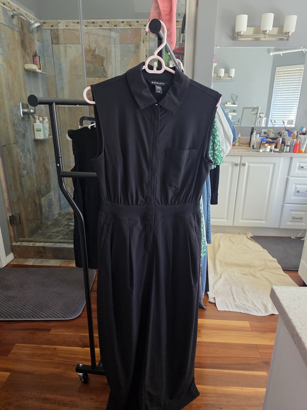 Athleta Black junpsuit with Classic Collar